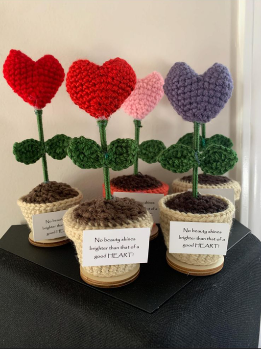 Mini Crochet Red Heart crochet Flower Pot