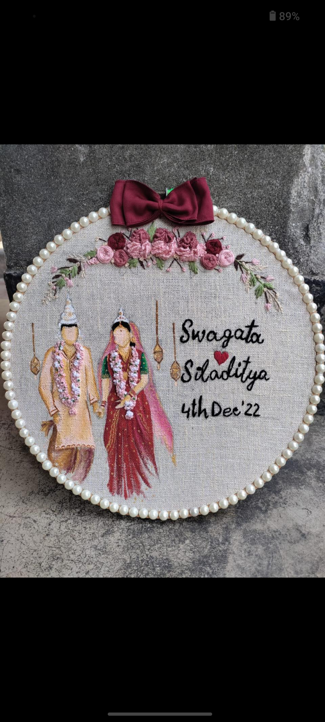 Personalized Embroidered Love Percentage Hoop