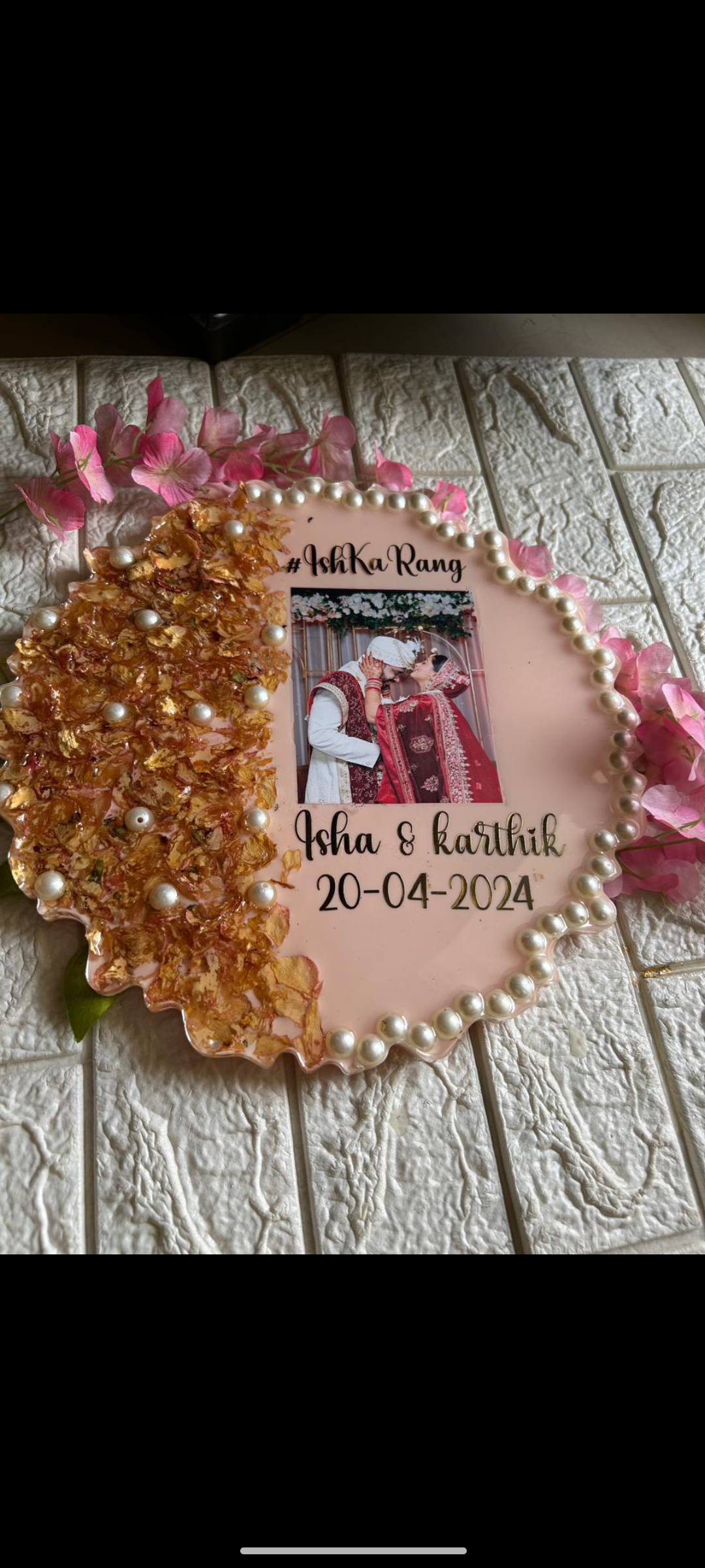 Resin Varmala Preservation Frame with Photo