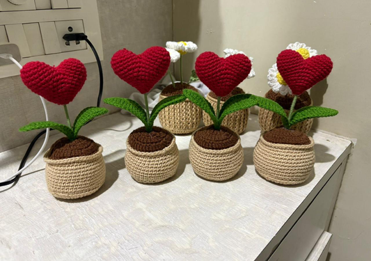 Crochet flower Heart Garden