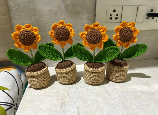 Crochet Sunflower Quartet