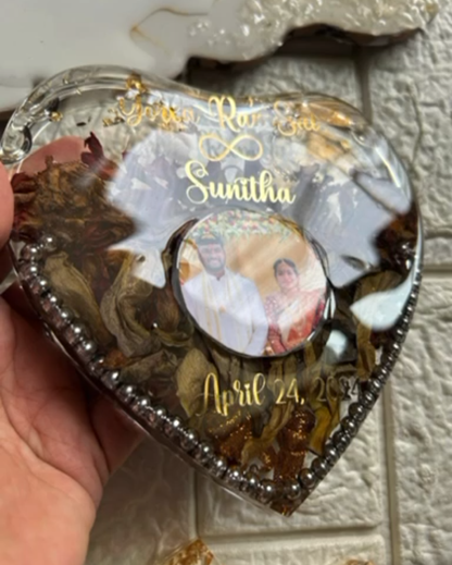 Personalized Resin Heart Photo and Date Keepsake