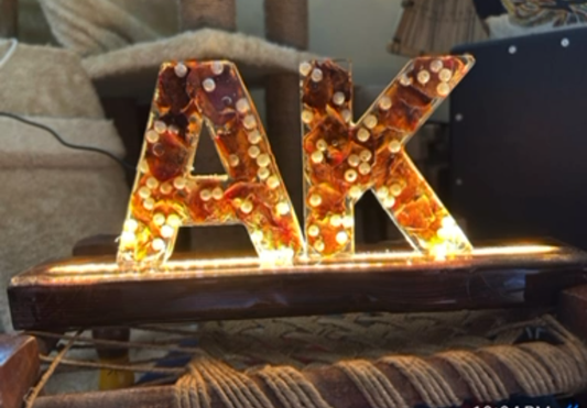 Illuminated Resin Letter Initials (AK)