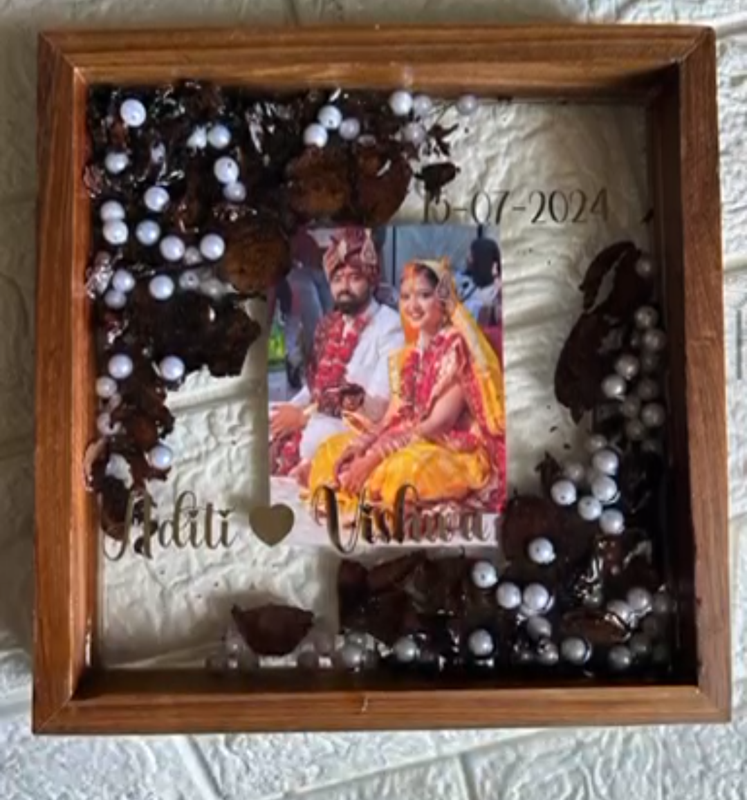 Varmala Preservation Frame with Names, Date, and Photo