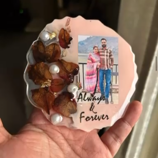 Resin Photo Keepsake with Floral Accents