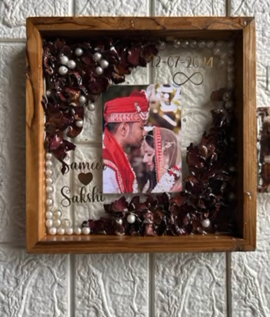 Jaimala Preservation Frame with Names, Date, and Infinity Symbol