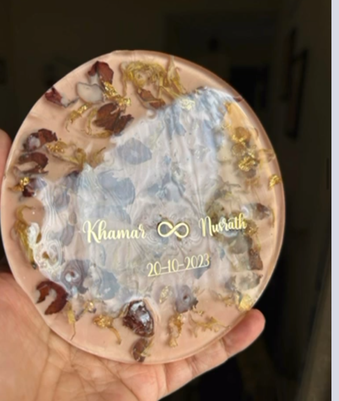 Resin Keepsake with Couple Names and Date