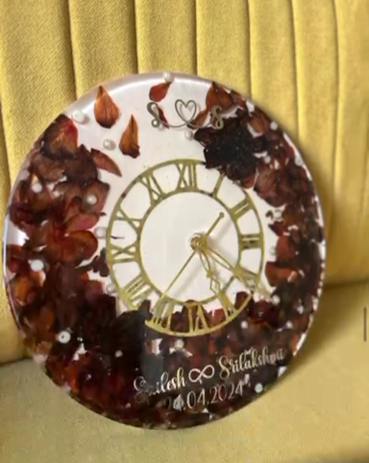 12 Inch Varmala Preservation Clock with Couple Names and Date