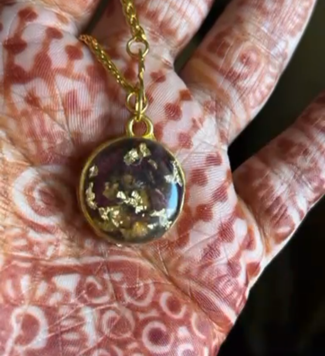Resin Pendant with Gold Flakes