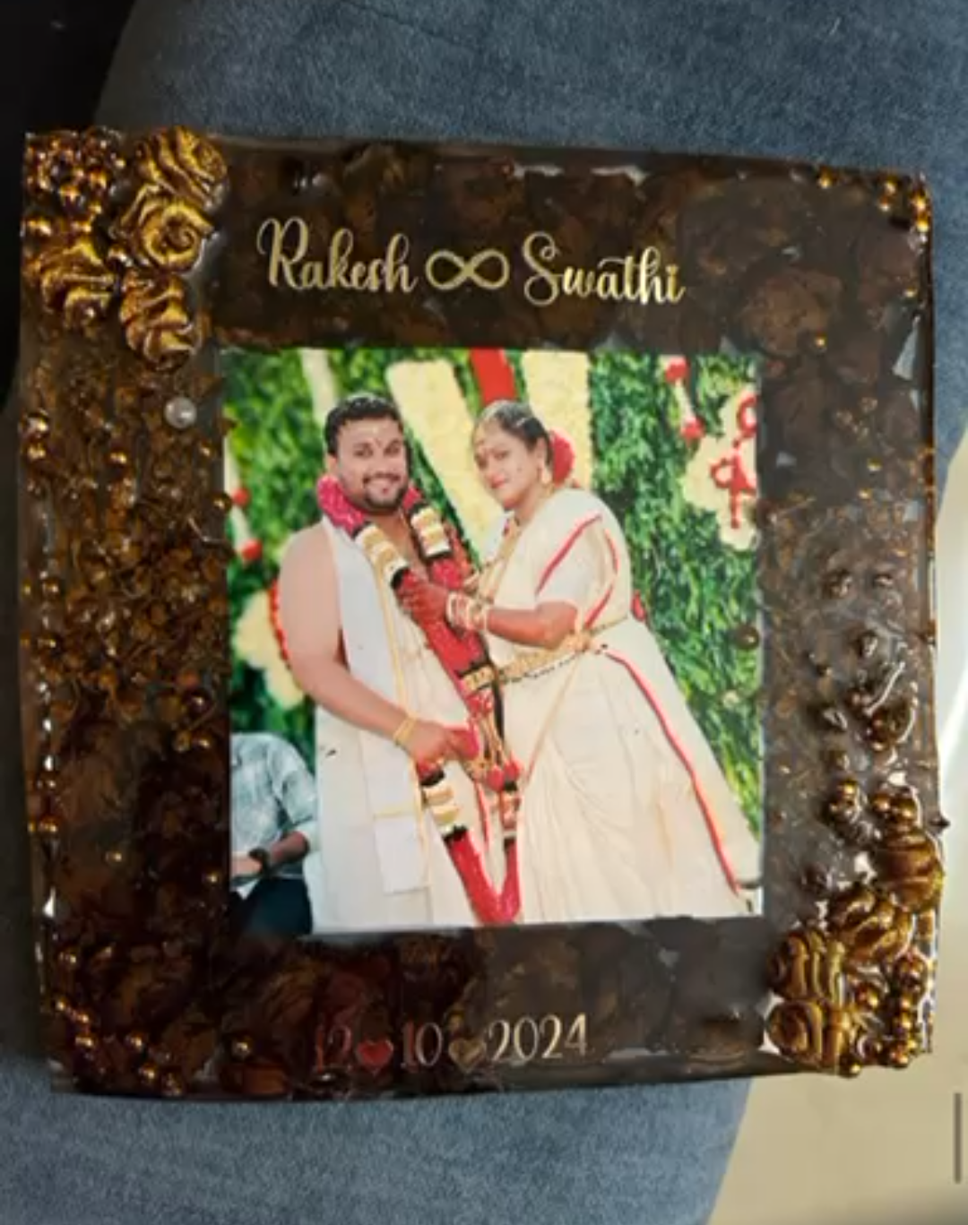 Resin Photo Frame with Couple Names and Date