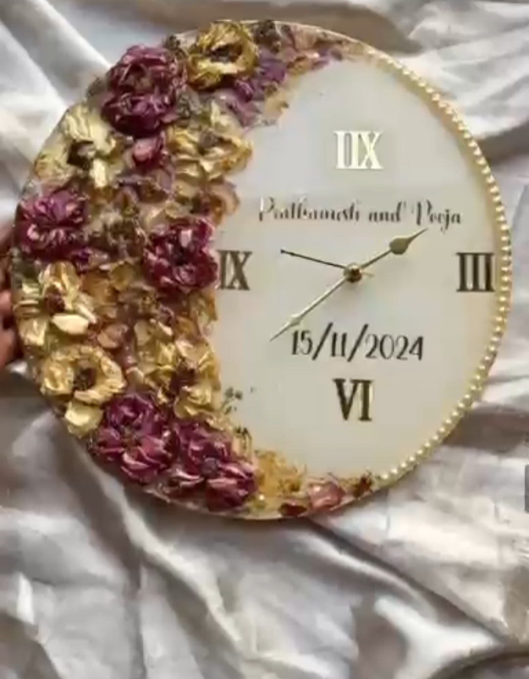 Prathamesh &amp; Pooja Wedding Date Clock
