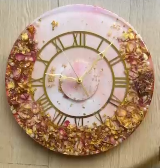 18 Inch Purple and Pink Resin Clock