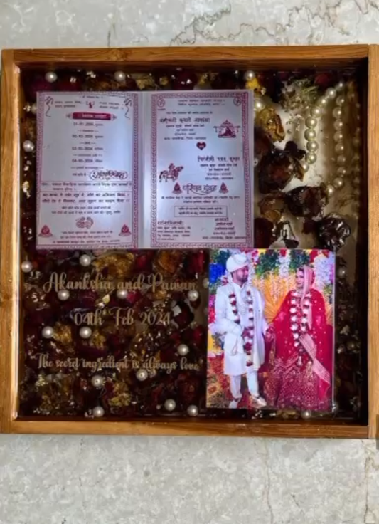 Wedding Invitation and Varmala Preservation Frame
