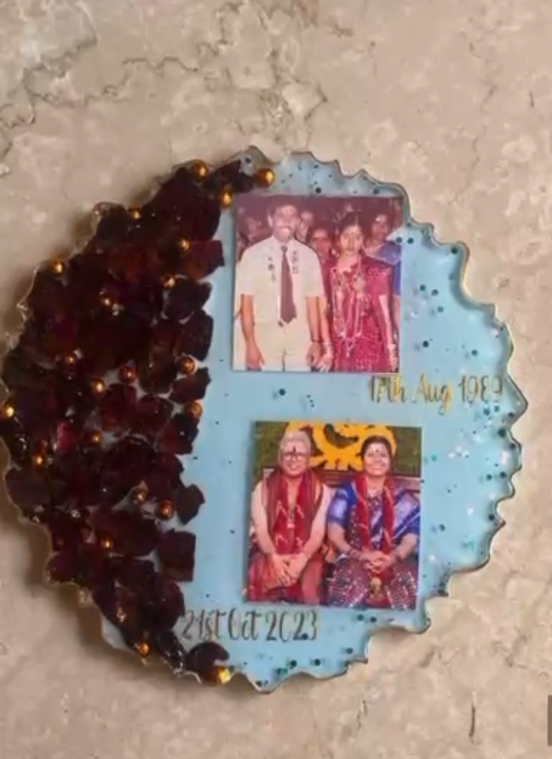 Personalized Date Photo Resin Keepsake