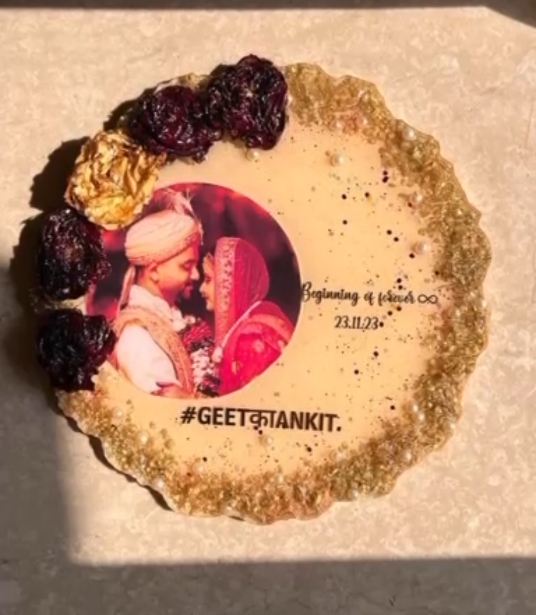 Wedding Date Photo Resin Keepsake