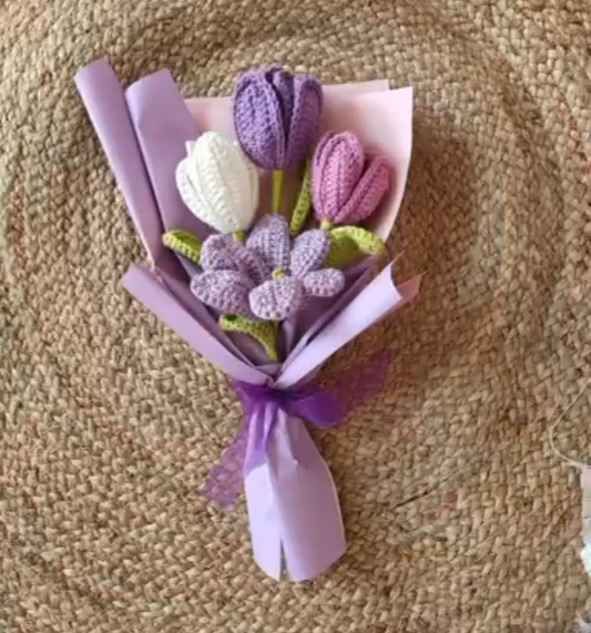 Crochet Tulip & Flower Bouquet