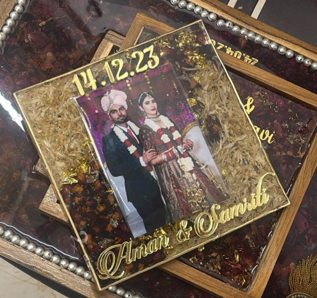 Gilded Date Resin Plaque