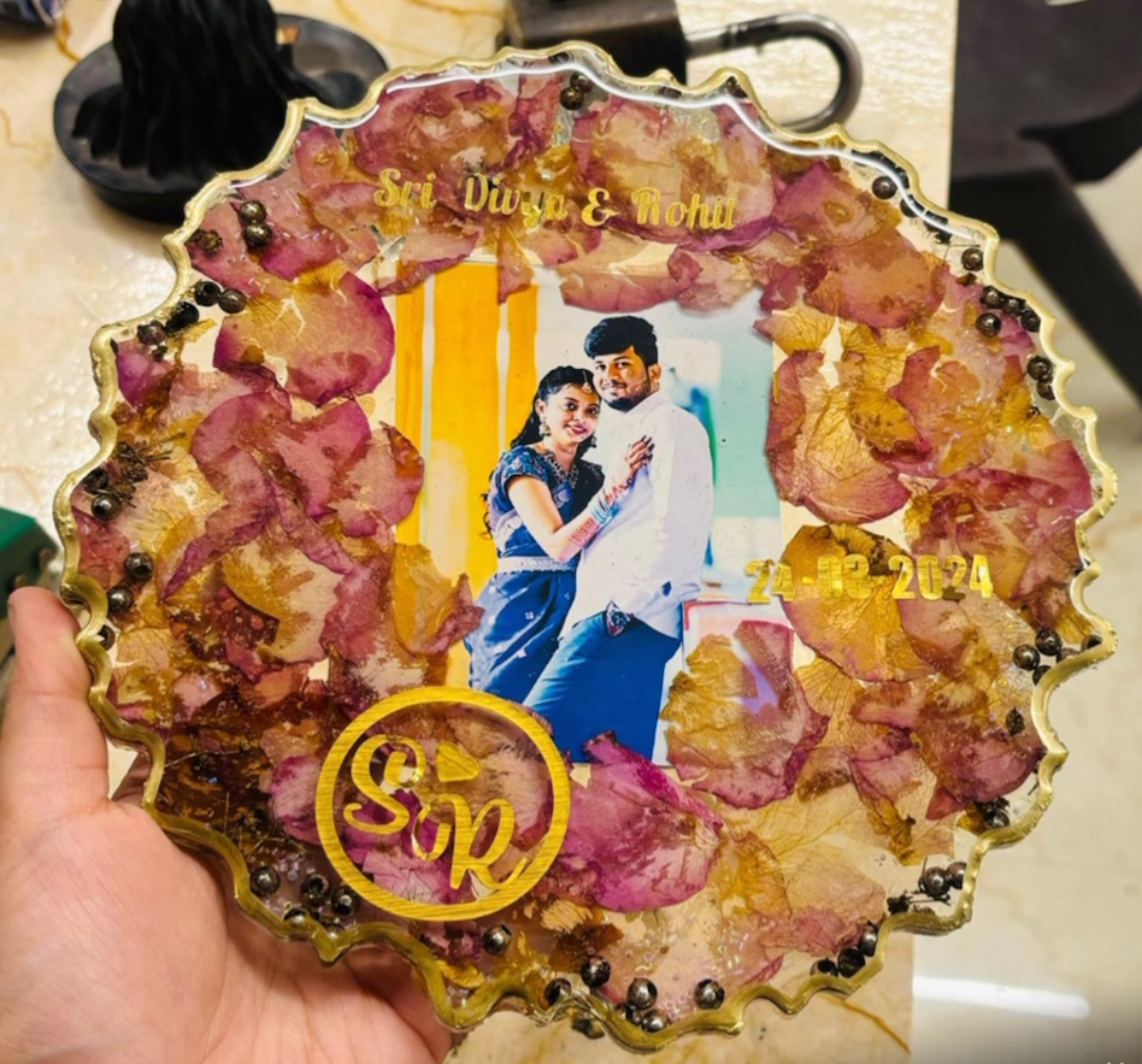 Varmala Petal Resin Plaque