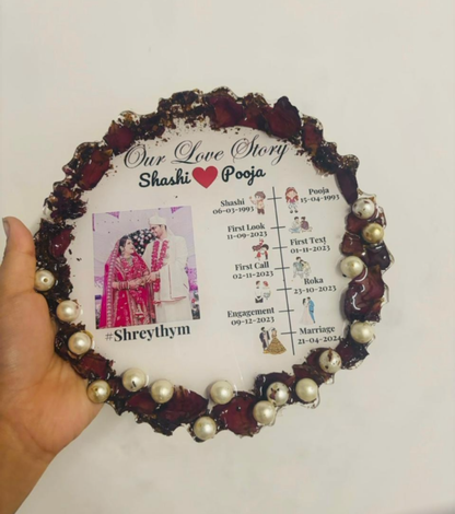 Varmala Love Story Resin Plaque