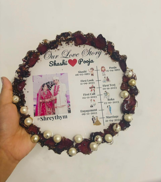 Varmala Love Story Resin Plaque
