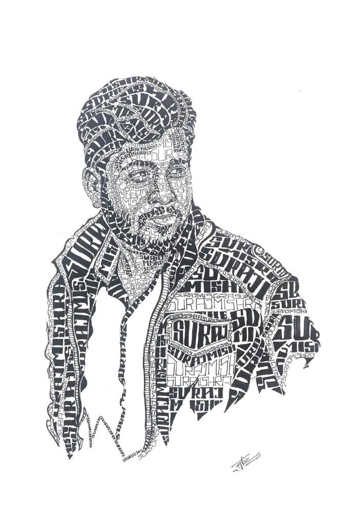 Typographic Hand-drawn Portrait