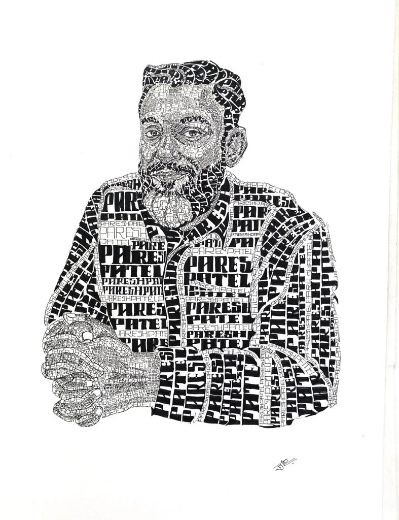 Typographic Hand-drawn Portrait