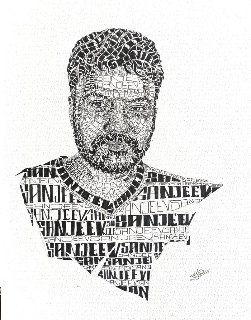 Typographic Hand-drawn Portrait