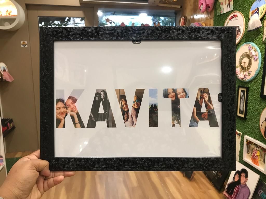 Customized Name photo frame- multiple photos inside name