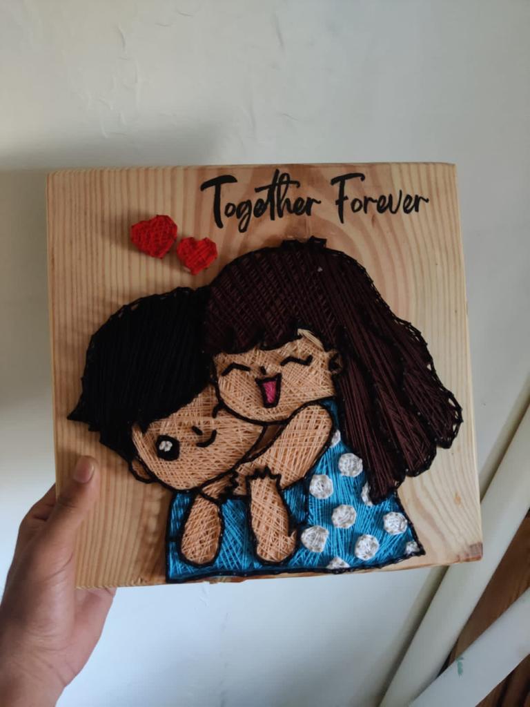 String Crafts- Customized Cute Couple String Art