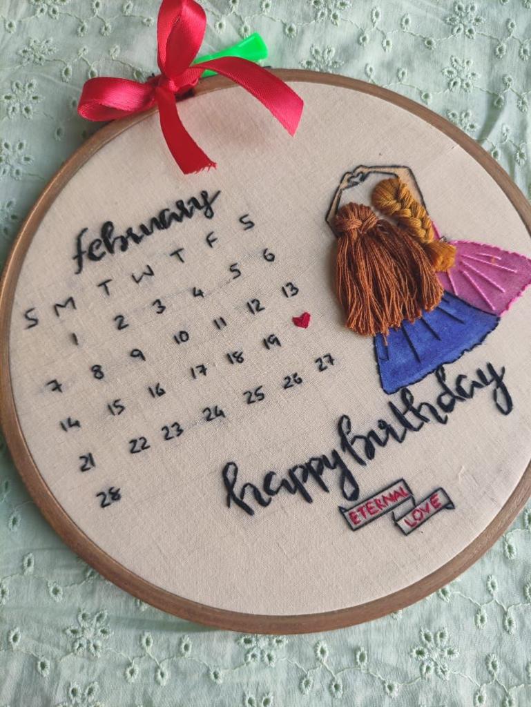 Personalized Calendar Birthday Hoop