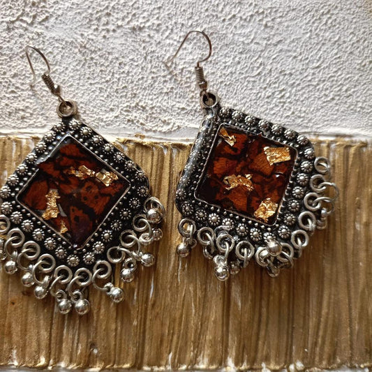 Oxidized Resin Earrings