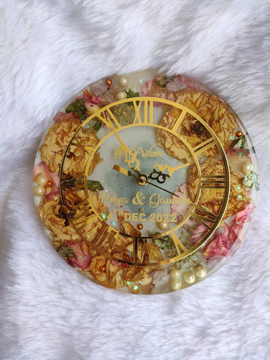 Luxury Personalized Resin Art Handmade Epoxy Clock