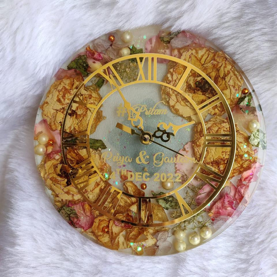 Luxury Personalized Resin Art Handmade Epoxy Clock