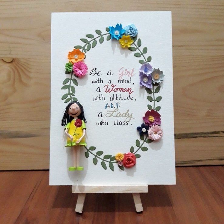 Paper Quilling Flower Board (oval)