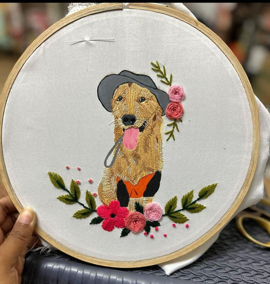 Paws & Stitches Embroidery Hoop