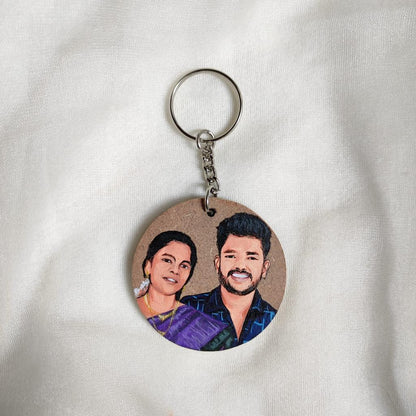 Brushstrokes of Love Personalized Hand Painted Keychain for Couples