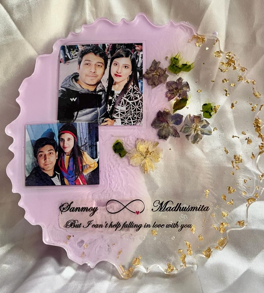 Light-Up Zigzag Frame with Couple's Photograph