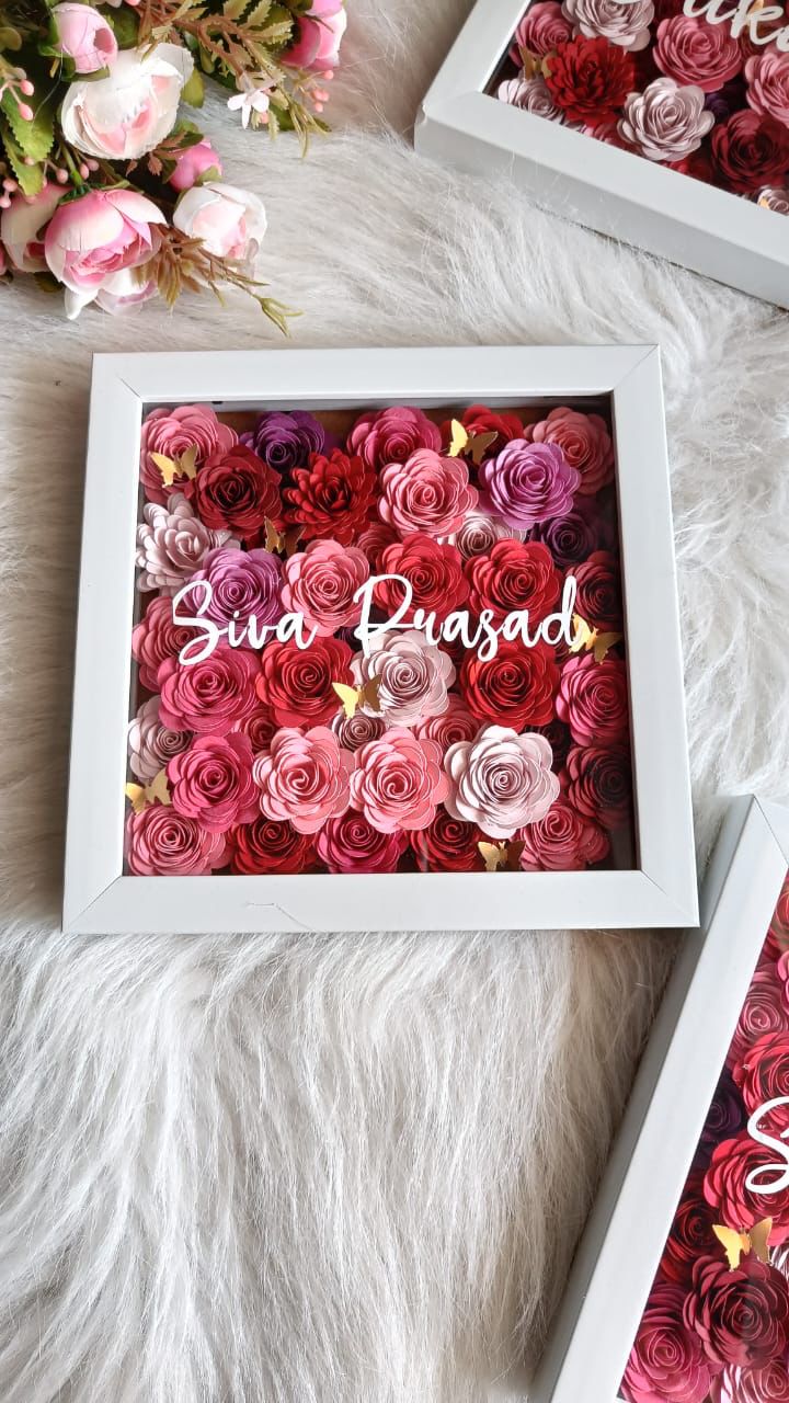 Whispers of Romance: Floral Heart Shadow Box Frame