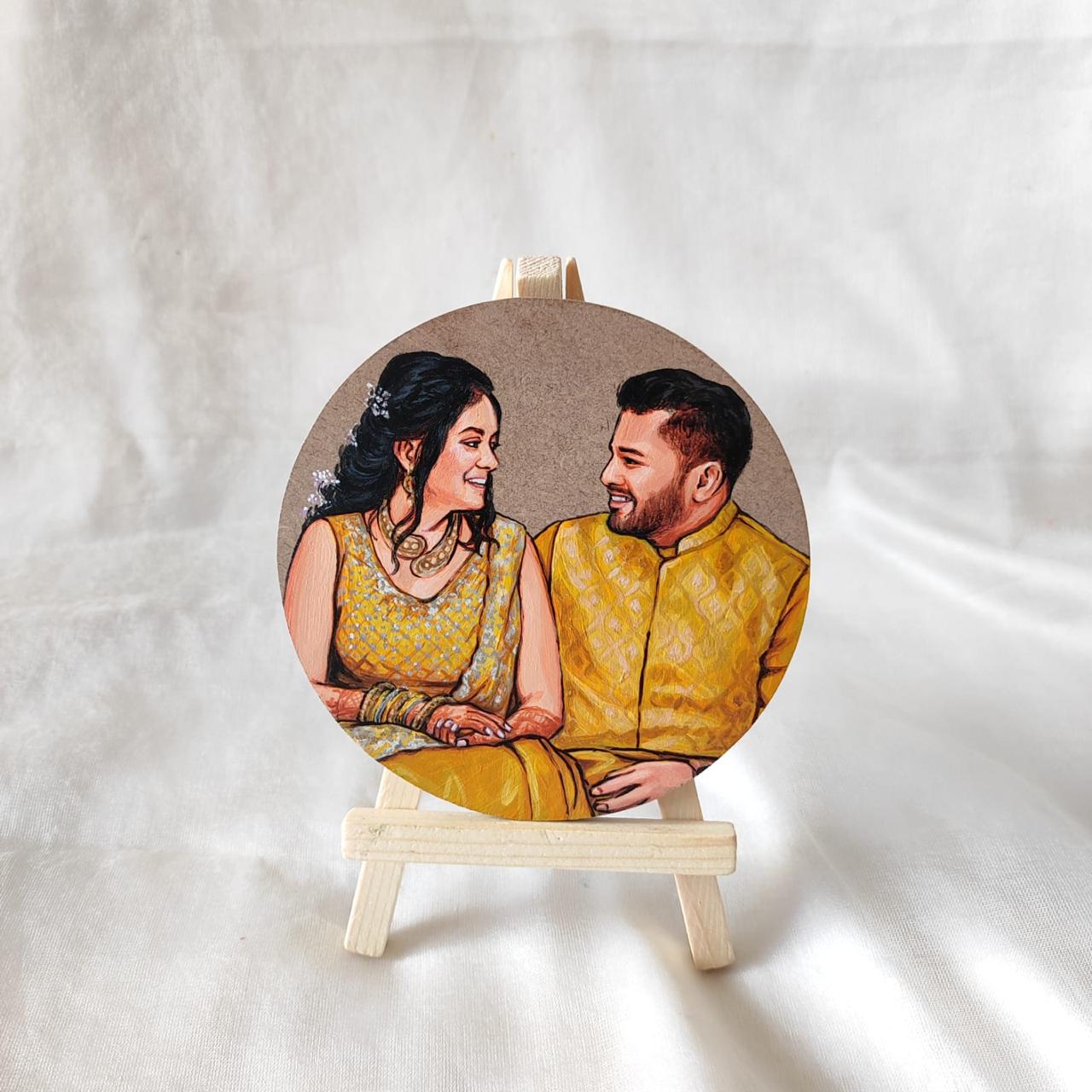 Brushed Bonds Handpainted Couple MDF Plaques