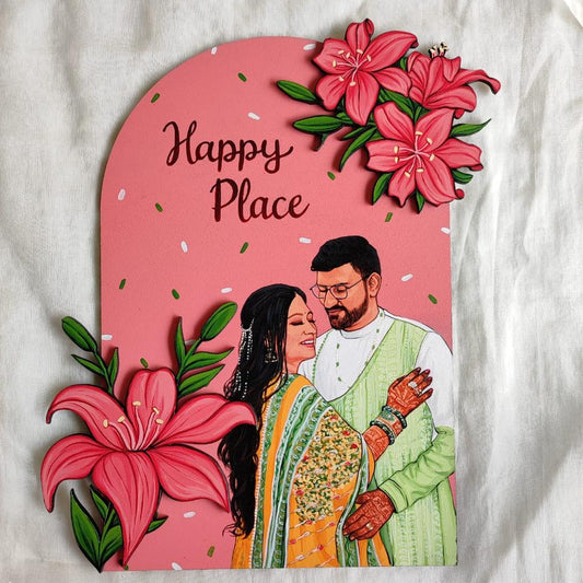 Palette of Love: Handpainted Couple Portrait