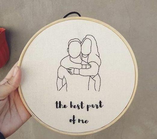 Heartstrings Entwined: Handcrafted Couple Embroidery Hoop