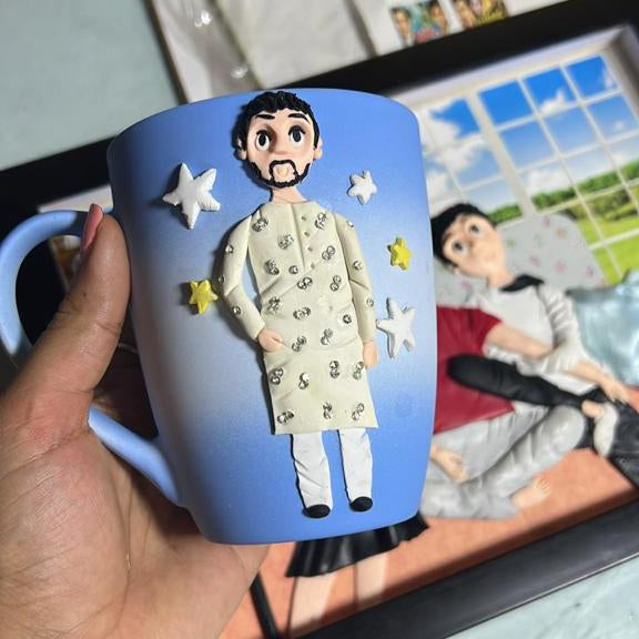 Creative Comfort: Artistic Polymer Clay Mug for a Single Soul