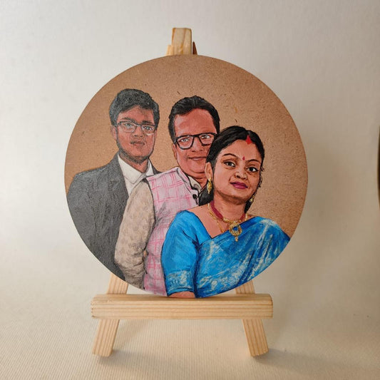 Ties That Bind: MDF Hand-Painted Family Portrait (6 inches)