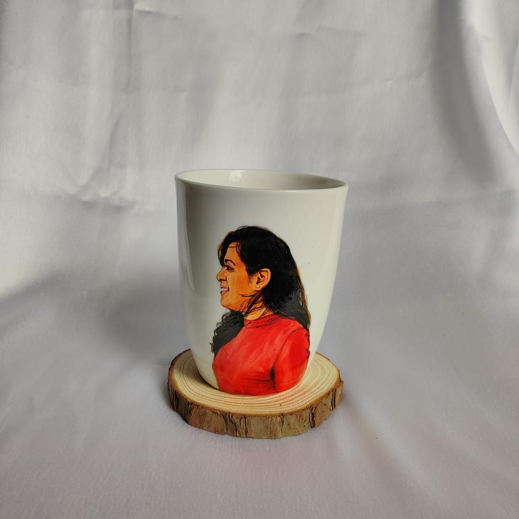 Artful Sips: Hand-Painted Porcelain Coffee Mug