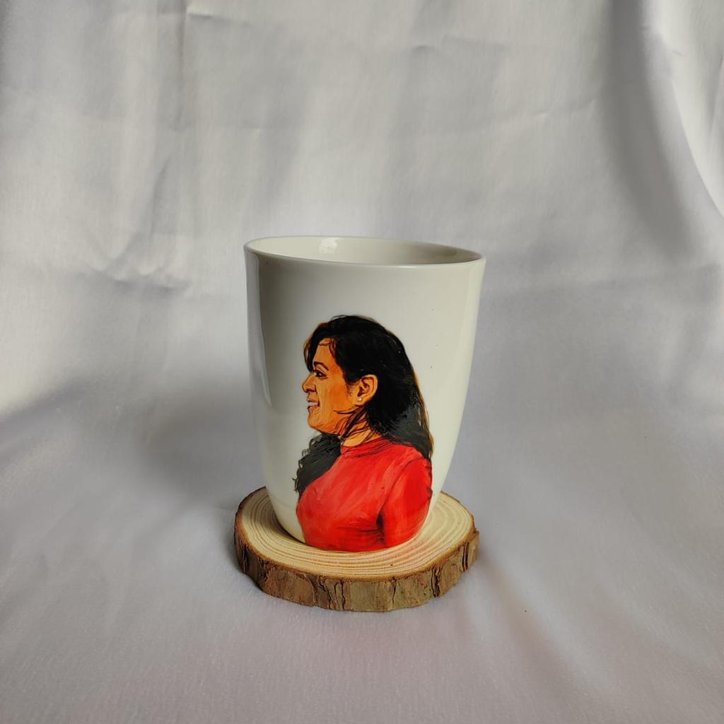 Artful Sips Hand-Painted Porcelain Coffee Mug