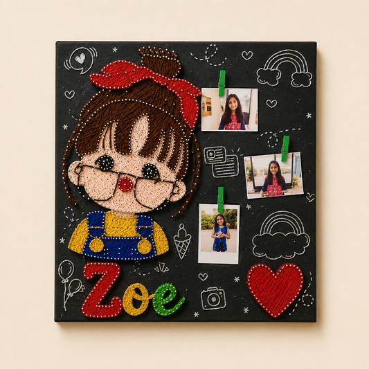 Artsty Personalized Kids String Art Photo Frame
