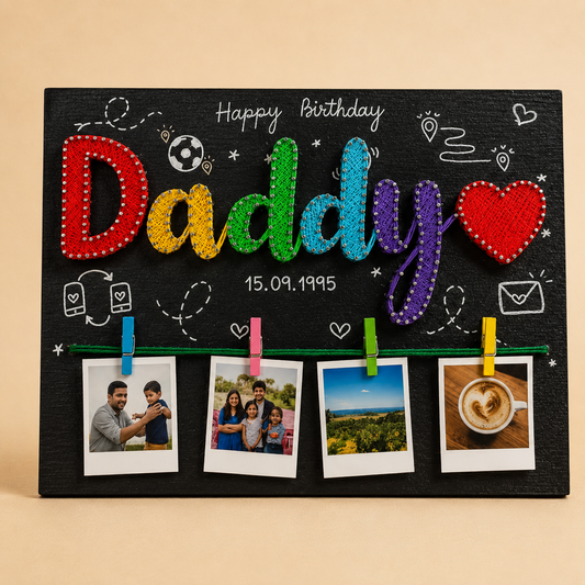 Artsty Personalized Daddy String Art Photo Frame