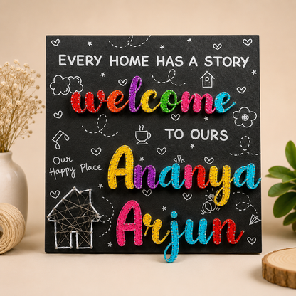 Artsty Welcome Home String Art Name Board