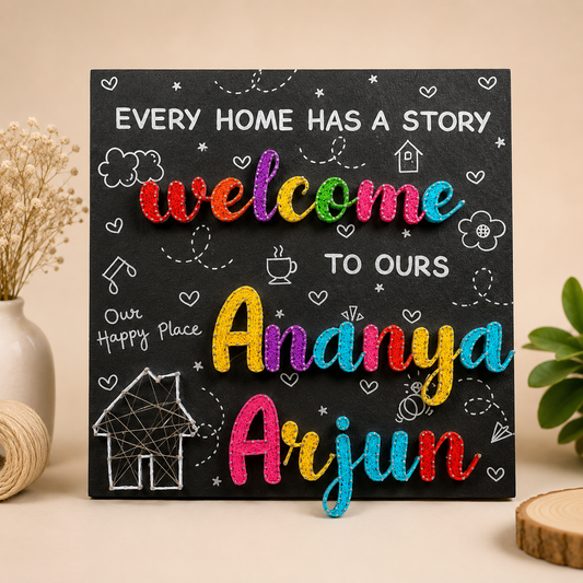 Artsty Welcome Home String Art Name Board