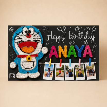 Artsty Doraemon Birthday String Art Photo Frame